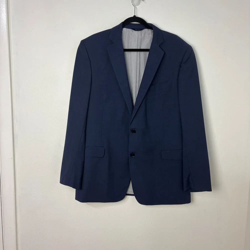 Brooks Brothers Explorer Regent Fit Blue Wool Blend Two Button Blazer Jacket 44L